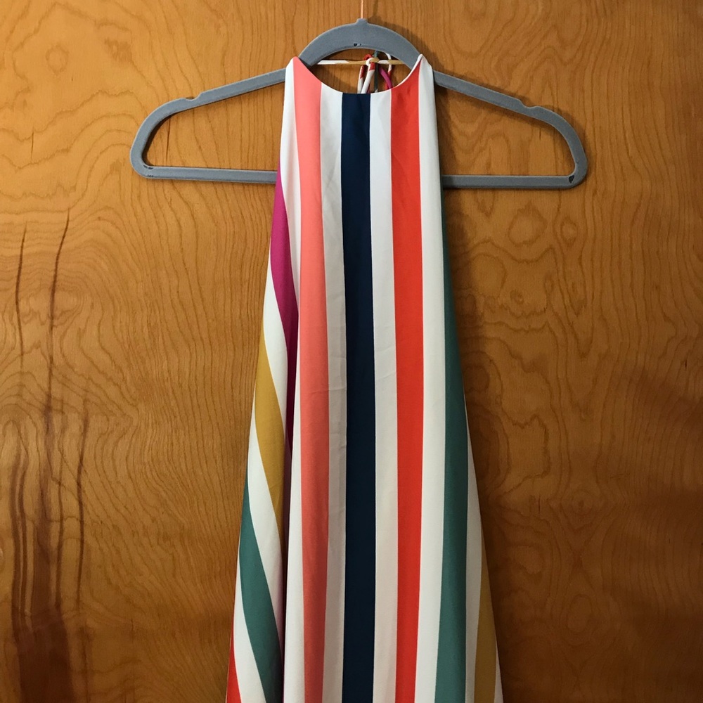 Vici Carousel Striped Halter Maxi Dress
